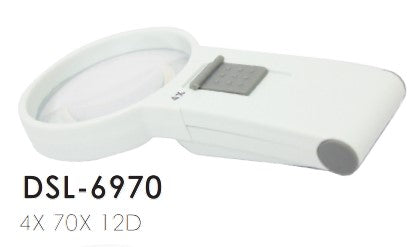 LUPA DE BOLSILLO CON ILUMUNACIÓN LED 4X 70X 12D-DSL6970