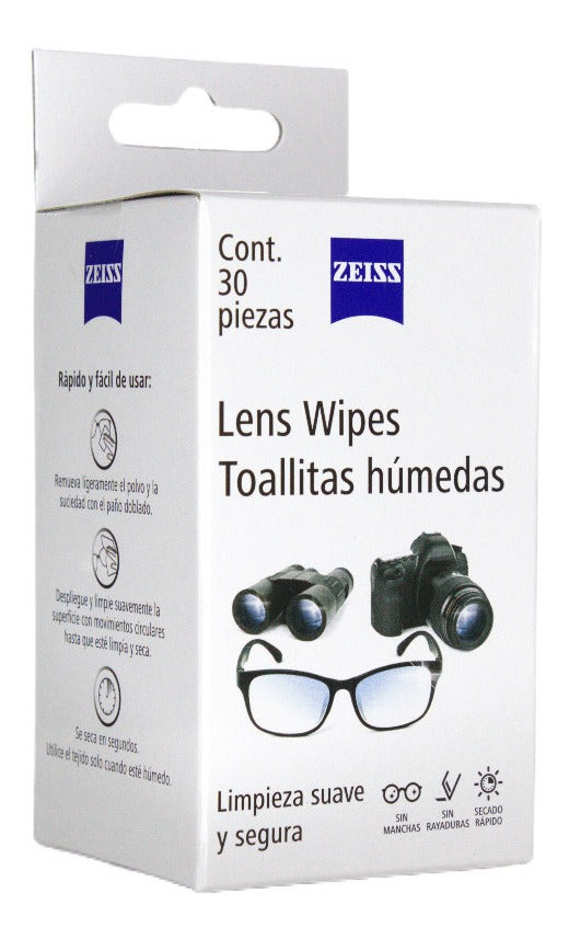 Toallitas de zeiss para la limpieza de lentes y superficies ópticas